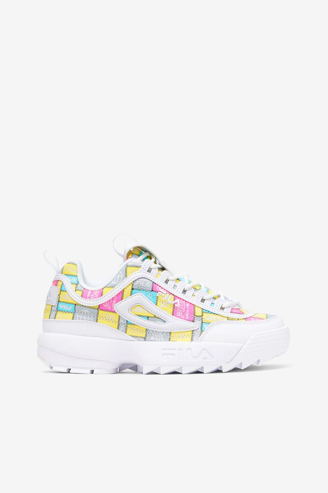 Fila Disruptor 2 Patchwork Trainers White - Womens - 08694PVZX